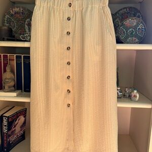 Elegant Cream Button-Down Skirt